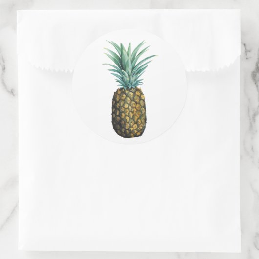 Tropische Ananas Runder Aufkleber (Tasche)