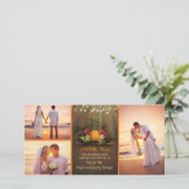 Tropische Ananas Rustic Beach Hochzeit Vielen Dank Dankeskarte (Stehend Vorderseite)