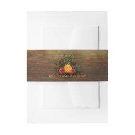 Tropische Ananas Rustic Beach Wood Wedding Einladungsbanderole