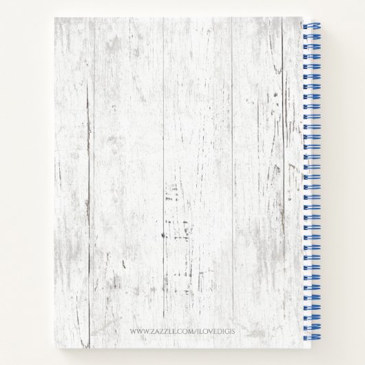 Tropische Ananas Rustikale Monogramm-Rezept Notizblock (Rückseite)