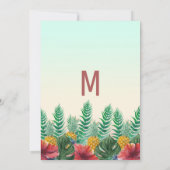 Tropische Ananas-Sommer-Blätter Blumensüß 16 Einladung (Rückseite)