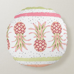 Tropische Ananas Sommer Nahtlose Print Rundes Kissen