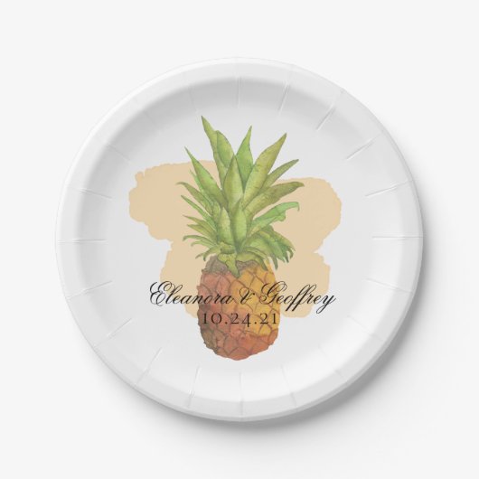 Tropische Ananas Sommerkollektion Pappteller (Vorderseite)