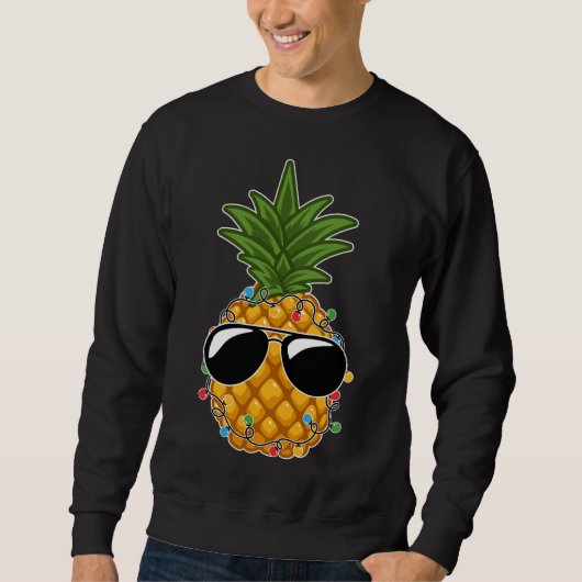 Tropische Ananas-Sonnenbrille Weihnachten in J Sweatshirt (Vorderseite)