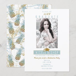 Tropische Ananas-Splash-Abschlussfeier Einladung