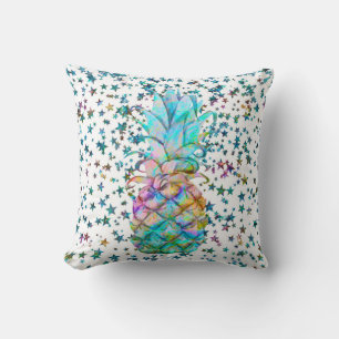 Tropische Ananas Sterne Farbe Spritzer Kissen