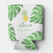 Tropische Ananas Strand essbare Farbe Hochzeit Dosenkühler (Rückseite)