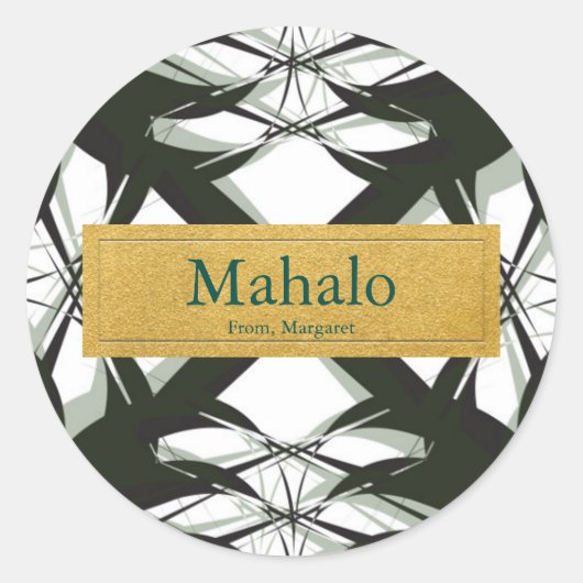 Tropische Ananas Tops Elegantes Etikett Runder Aufkleber (Vorderseite)