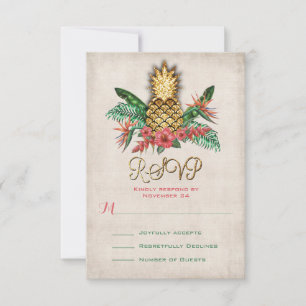 Tropische Ananas UAWG-Karten RSVP Karte