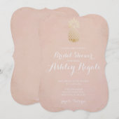 Tropische Ananas und Blush Pink Bridal Einladung (Vorne/Hinten)