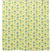 Tropische Ananas- und Palmenmuster-Blätter Duschvorhang (Vorderseite)