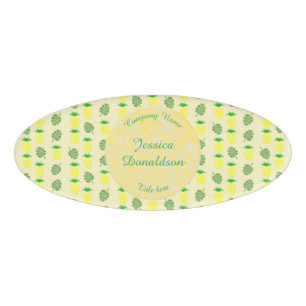 Tropische Ananas- und Palmenmuster-Blätter Namenschild