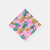 Tropische Ananas und rosa Marmor Chic Party Serviette (Ecke)