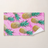 Tropische Ananas und rosa Marmor Moderne Farben Badhandtuch Set (Handtuch)