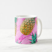 Tropische Ananas und rosa Marmor Moderne Farben Kaffeetasse (VorderseiteRechts)