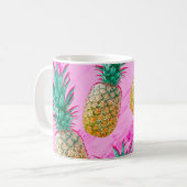 Tropische Ananas und rosa Marmor Moderne Farben Kaffeetasse (Vorderseite Links)