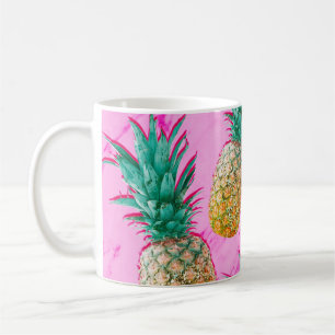 Tropische Ananas und rosa Marmor Moderne Farben Kaffeetasse