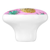 Tropische Ananas und rosa Marmor Moderne Farben Keramikknauf (Seitenansicht)