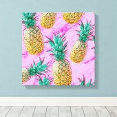 Tropische Ananas und rosa Marmor Moderne Farben Leinwanddruck (Insitu (Holzboden))