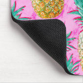 Tropische Ananas und rosa Marmor Moderne Farben Mousepad (Ecke)