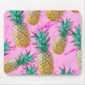Tropische Ananas und rosa Marmor Moderne Farben Mousepad (Vorne)
