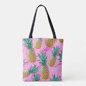 Tropische Ananas und rosa Marmor Moderne Farben Tasche (Rückseite)