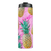 Tropische Ananas und rosa Marmor Moderne Farben Thermosbecher (Vorderseite)