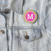 Tropische Ananas und Wassermelone Monogramm Button (Beispiel)