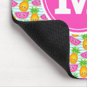 Tropische Ananas und Wassermelone Monogramm Mousepad (Ecke)