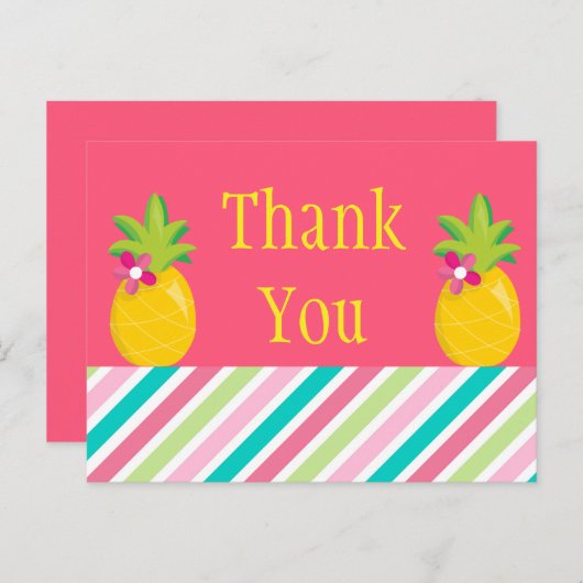 Tropische Ananas Vielen Dank Postkarte (Vorne/Hinten)