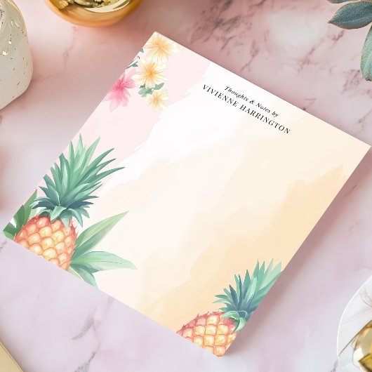 Tropische Ananas Wasserfarbe Personalisiert Notizblock