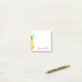 Tropische Ananas Wasserfarbe Personalisiert Post-it Klebezettel (Auf Schreibtisch)
