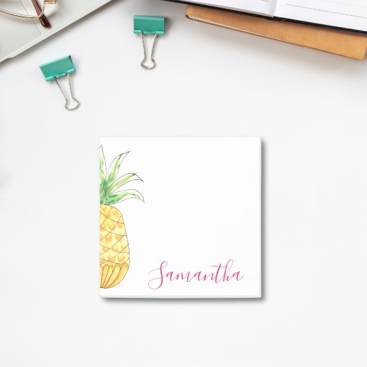 Tropische Ananas Wasserfarbe Personalisiert Post-it Klebezettel