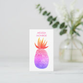 Tropische Ananas Wasserfarbe Rosa Lila hell Visitenkarte (Stehend Vorderseite)