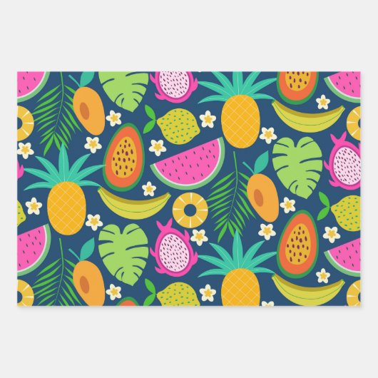 Tropische Ananas Wassermelone Banana Früchte Geschenkpapier Set (Vorderseite 2)
