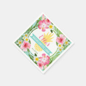 Tropische Ananas Wedding Bachelorette Luau Serviette (Ecke)