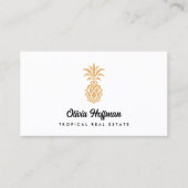 Tropische Ananas - White and Gold-Visitenkarte Visitenkarte (Vorderseite)