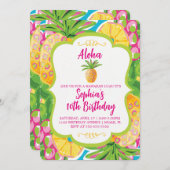 Tropische Ananas zum Geburtstag Einladung (Vorne/Hinten)