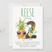 Tropische Ananas zum zweiten Geburtstag Einladung (Vorderseite)