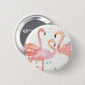 Tropische | Ansammlung der Flamingos Button (Vorne & Hinten)