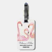 Tropische | Ansammlung der Flamingos Gepäckanhänger (Rückseite vertikal)