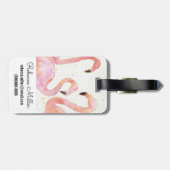 Tropische | Ansammlung der Flamingos Gepäckanhänger (Rückseite horizontal)
