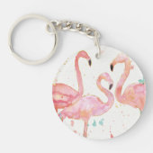 Tropische | Ansammlung der Flamingos Schlüsselanhänger (Vorderseite)