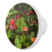 "TROPISCHE ANTHURIUM-PFLANZE" KERAMIK TÜR/PULL CER KERAMIKKNAUF (Rechts)