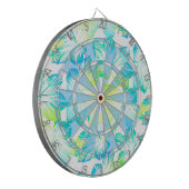Tropische Aqua-Blume Dartscheibe (Vorderseite Links)