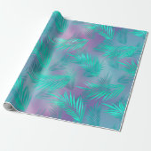 Tropische Aquamarine Blätter Graphic Geschenkpapier (Ungerollt)