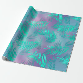 Tropische Aquamarine Blätter Graphic Geschenkpapier