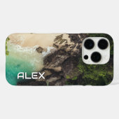 Tropische Aquamarine Bucht mit Felsen & idyllische Case-Mate iPhone Hülle (Rückseite (Horizontal))