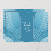 Tropische Aquamarine Hochzeit 4 Fotos Wohnung Dank Dankeskarte (Vorne/Hinten)