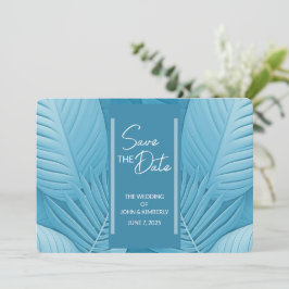 Tropische Aquamarine Hochzeit Speichern Sie die Da Save The Date